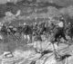 Vietnam: Drawing of attack by Mahias's marine infantry battalion at the battle of Hoa Moc, 2 March 1885